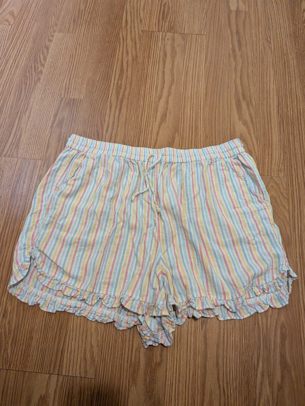 Crown & Ivy Linen Blend Striped Shorts XL